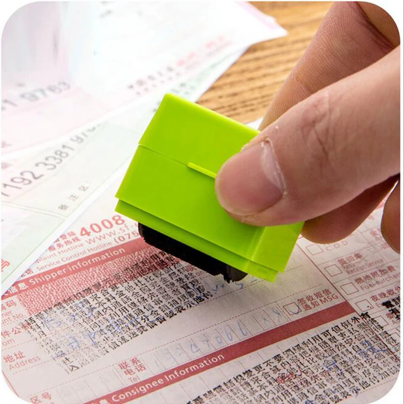 

1Pc Guard Your ID Roller Stamp Seal Students Stationery Keep Secret Paper Security Code Privacy Guard Protection Tools Kids Toys