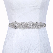 Inofin WH73 хрустальные свадебные аксессуары атласный ремешок для свадебного платья Свадебная лента пояс для вечерних выпускных платьев