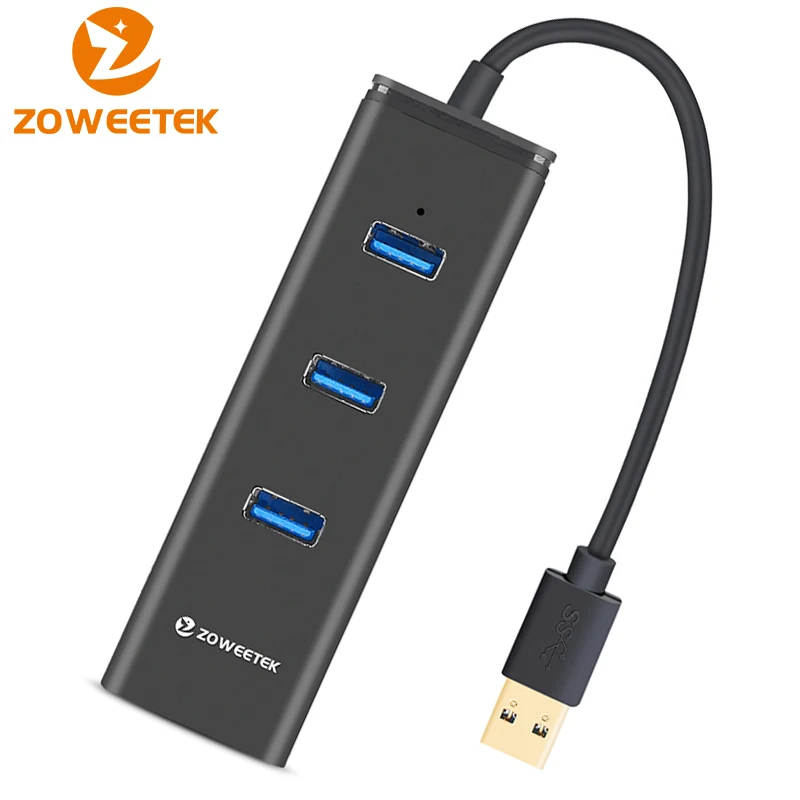 Zoweetek usb-хаб USB 3,0 для RJ45 Gigabit Ethernet Wi-Fi адаптер Lan сетевая карта 10/100/1000 Мбит/сек 3 Порты для Windows XP/7/8/10