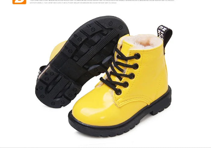 New 2017 Winter Children Shoes PU Leather Waterproof Martin Boots Kids Snow Boots Brand Girls Boys Rubber Boots Fashion Sneakers (14)