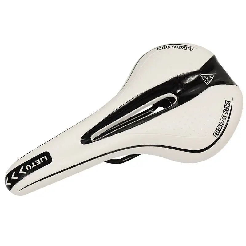 1xNew 2017 MTB Mountain Bike Bicycle Cycling PV Leather Skidproof Saddle Seat Cushion Cool Hollow Racing Saddle Free Shipping (7)