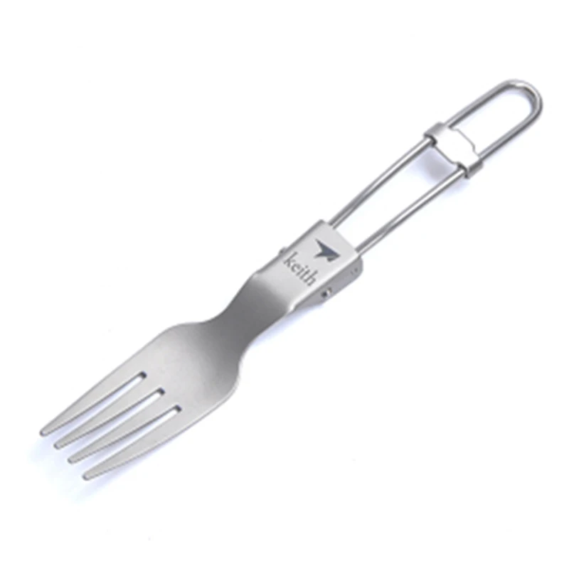 

Keith New Outdoor Tableware Titanium Fork Camping Cutlery Environmental Pure Titanium Fork Ultralight 13.8g Ti5306 Free Shipping