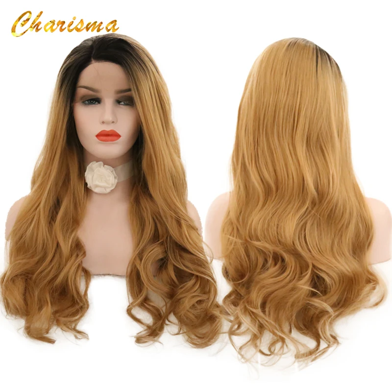 

Charisma Body Wave Lace Front Wigs Long Ombre Blonde Wig 180% High Density Synthetic Lace Front Wig For Women Wigs