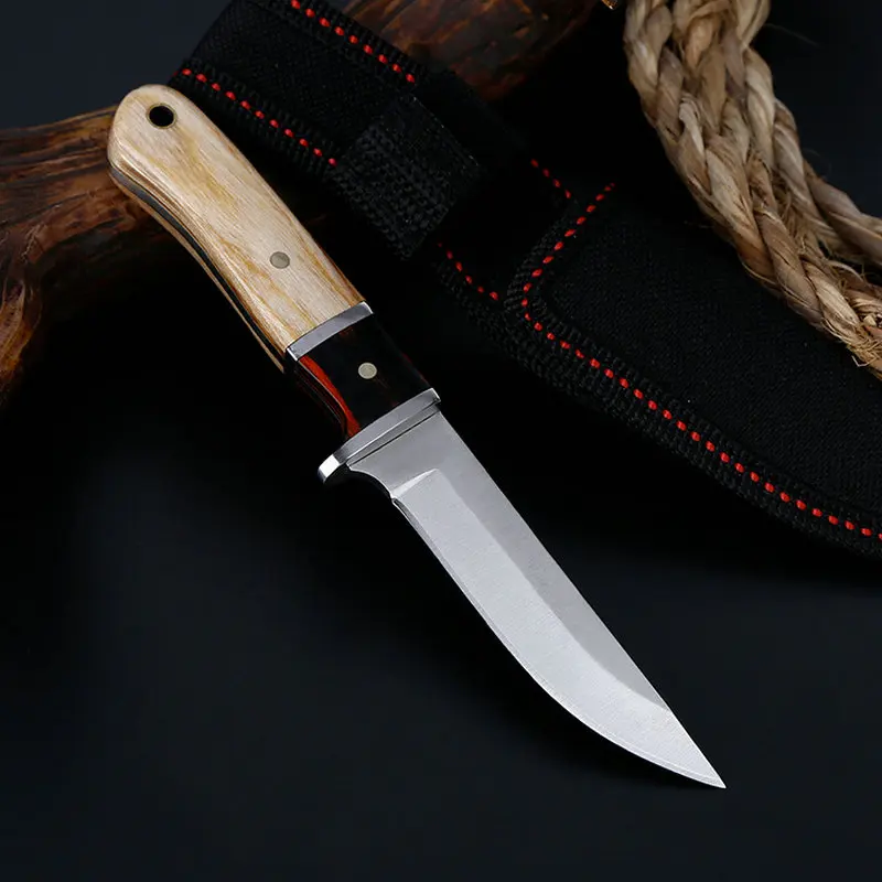 handmade wood handle outdoor camping hunting survival rescue post edc tools  (1)