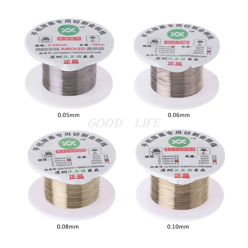 

100m Alloy Gold Molybdenum Wire Cutting Line LCD Display Screen Separator Repair