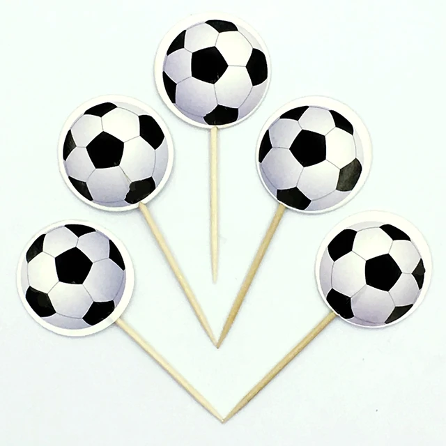 24pcs Boys Favors Football Sports Theme Cake Topper Happy Birthday