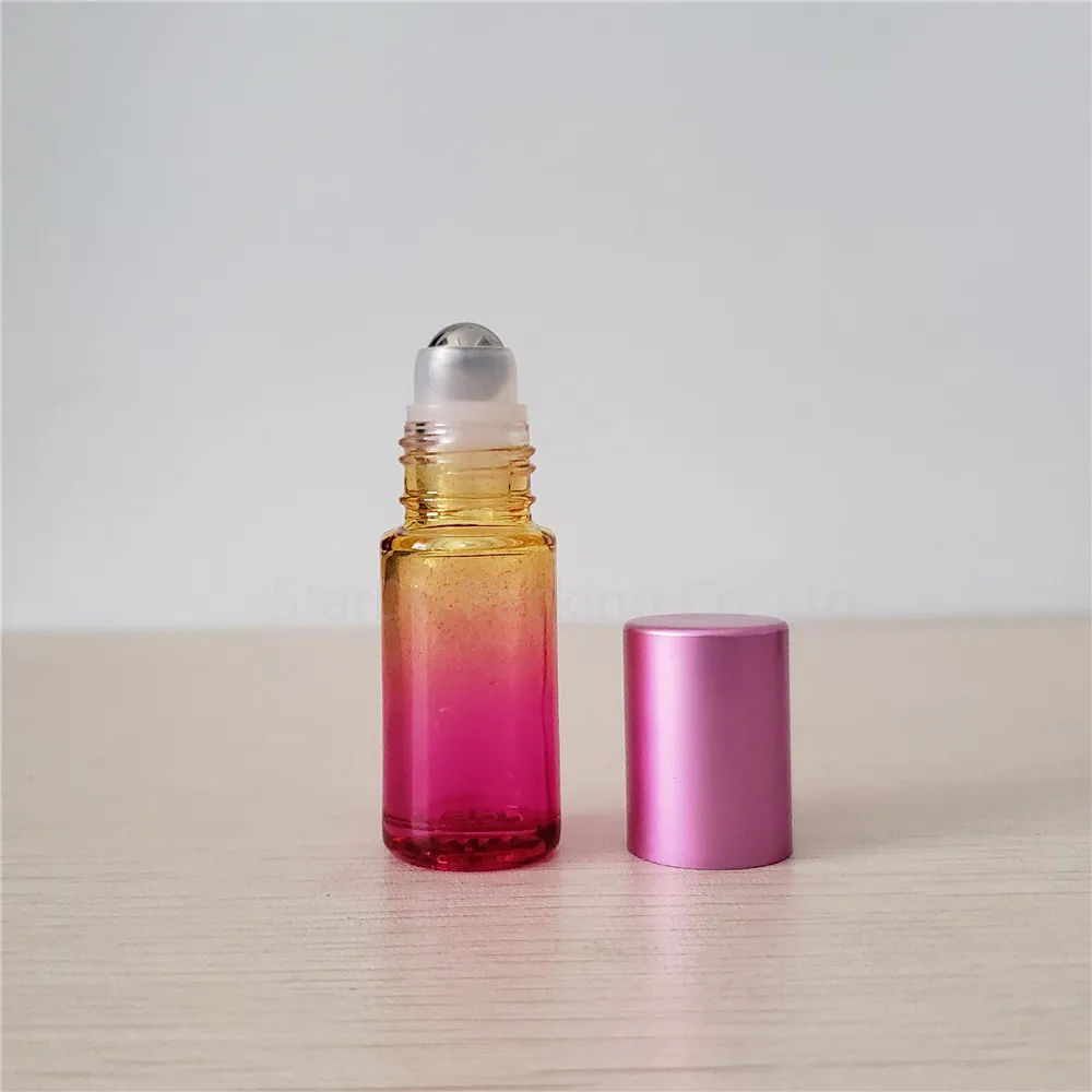

5ml colour roll on perfume bottle, essential oil rollon bottle, small glass roller container 100pcs/lot