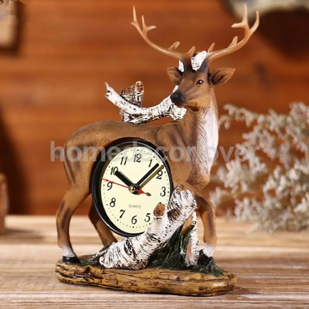 

Beautiful Deer Reindeer - Home Decor Kitchen Bedroom Kids Room Alarm Clock Time Watch Silent Sweep-Livingroom Bedroom Kitchen