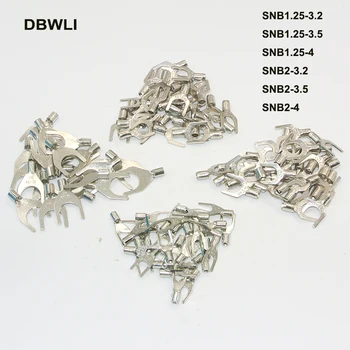 

100pcs 22-16 AWG 16-14AWG 14-12AWG 12-10AWG Stud Sz 4-5/16 #4 #6 #8 #10 1/4 5/16 Wire Cable Connector Fork Spade Terminal