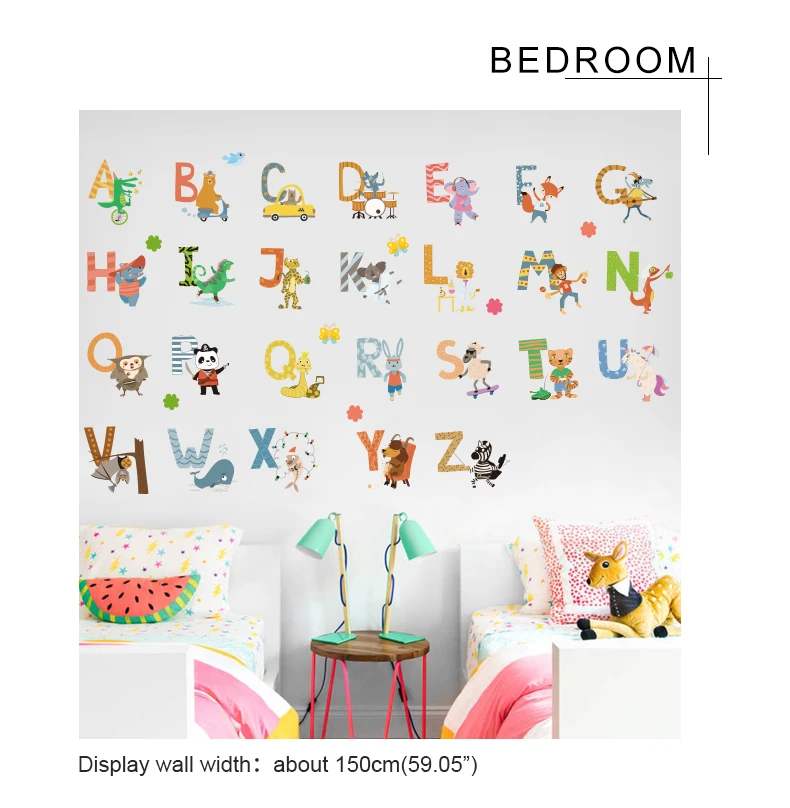 Наклейки на стену с буквами для детской спальни, Обучающие наклейки на стену для детской комнаты, декор для детской комнаты для мальчиков и девочек, стиль