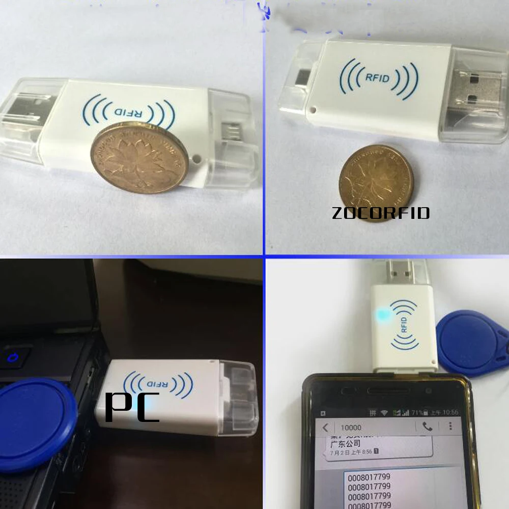 125 кГц мини RFID считыватель мобильного телефона EM4100 TK4100 ID Card Reader Мирко usb Интерфейс Поддержка Android Системы