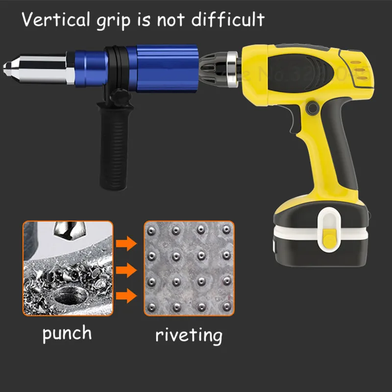 Электрический слепой заклепки пистолет адаптер алюминиевый сплав корпус адаптер преобразования электрические заклепки пистолеты клепки Дрель адаптер инструмент