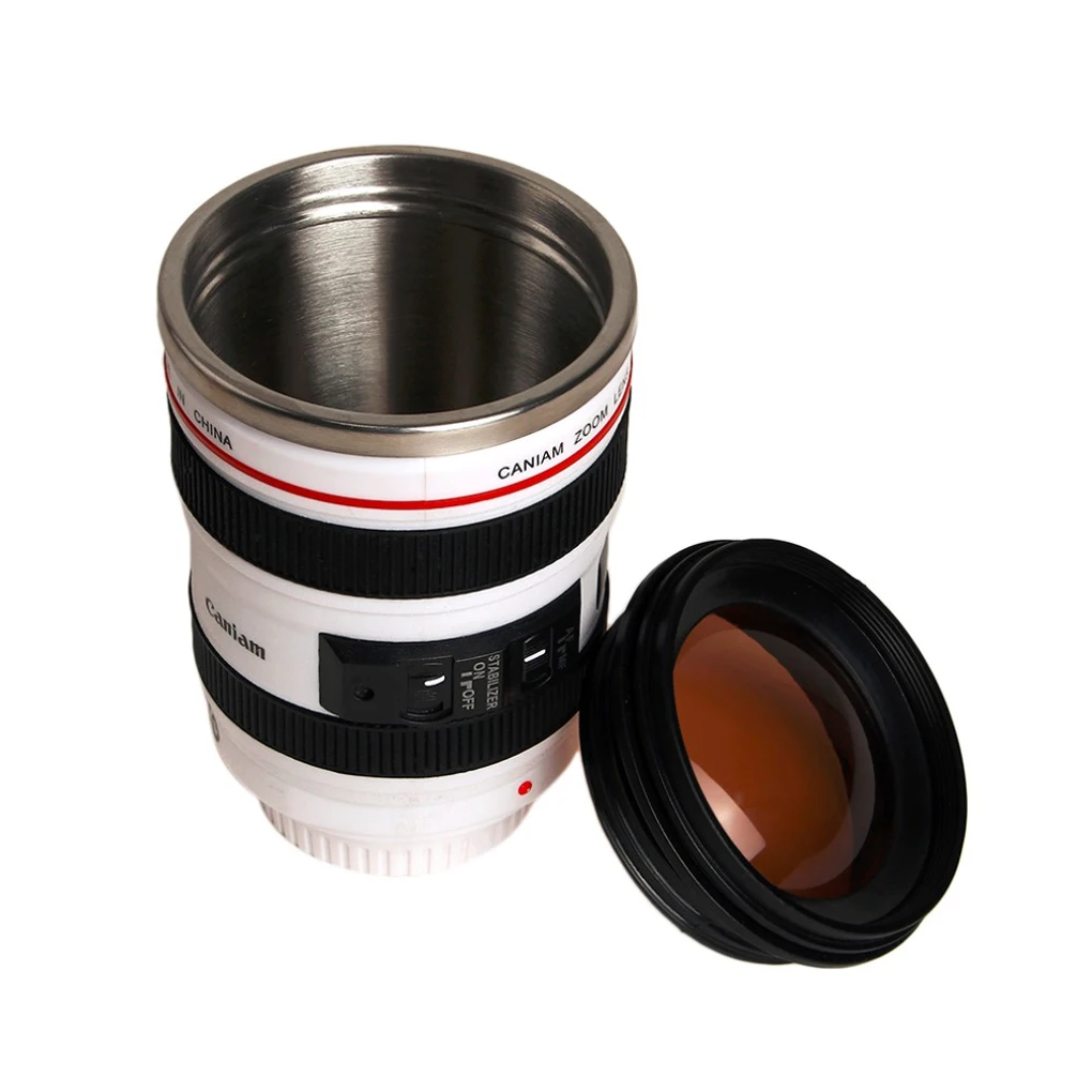 

Durable Stainless Steel Vacuum Flasks Travel Coffee Cup Water Coffee Tea Camera Lens Tumbler