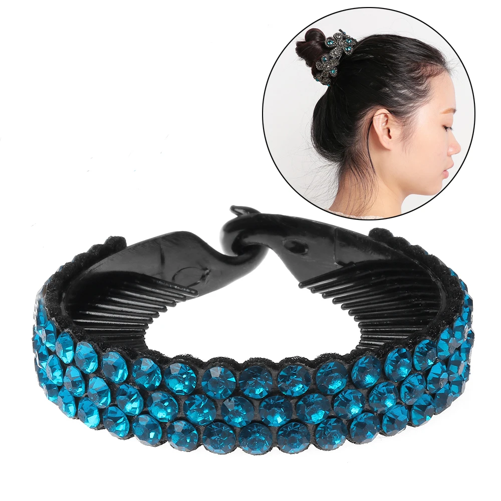 

Women Crystal Rhinestone Twist Elegant Hairgrips Women Bird Nest Floral Hair Claws Ponytail Bun Holder Hair Accessories