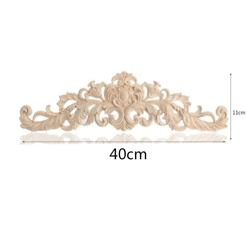 

Unpainted Wood Carved Corner Onlay Applique Furniture Home Decor Decal Flowery