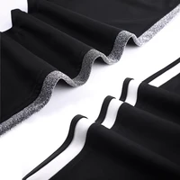 OUMENGKA Contrast Panel Sweatpants Women Casual Harem Pants Loose Elastic Trousers Women Black Striped Side Sweat Pants Female 6