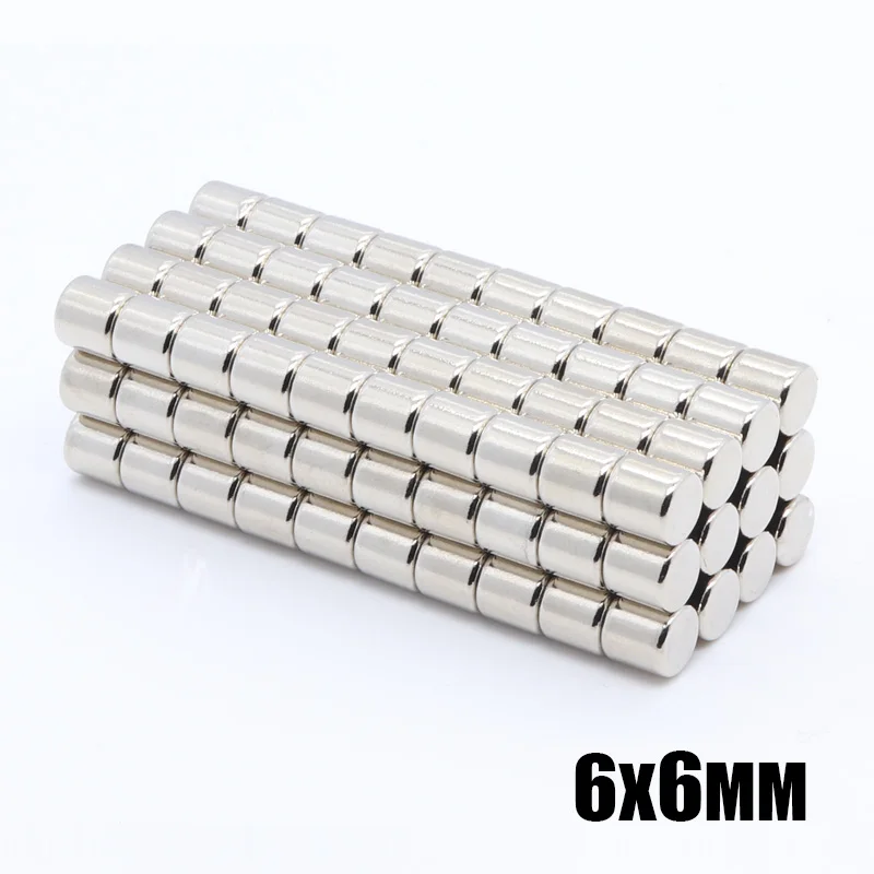 50 шт 6x6 мм супер сильный мощный круглый магнит редкоземельный перманентнеы