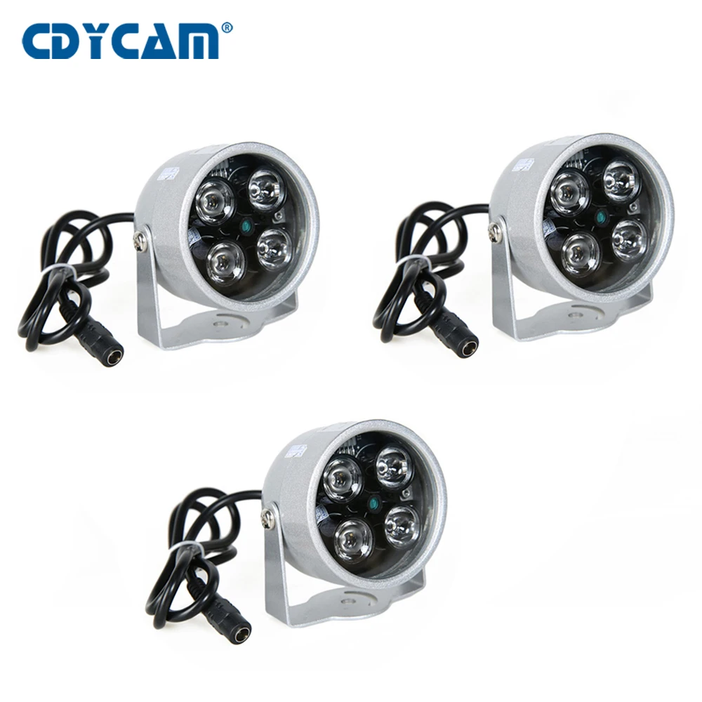 

3 pcs High Power IR LED Infrared Illuminator Light IR Night Vision Wide Angle For Security Cameras Fill Light Metal Waterproof