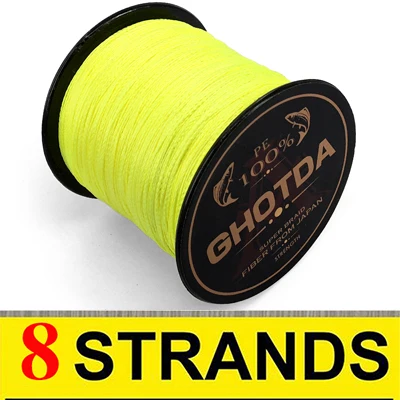GHOTDA 300 м 8X 4X рыболовная брендовая супер прочная японская мультифиламентная ПЭ плетеная леска 8 нитей 4 нити - Цвет: 8 Strands Yellow