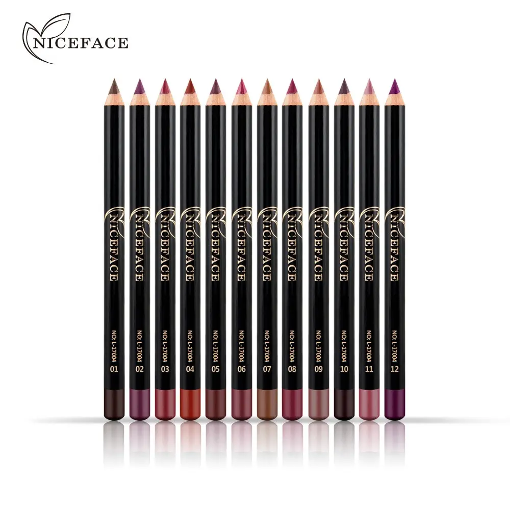 NICEFACE 12 шт./компл. Водостойкий карандаш для губ тинт пигментная губная помада