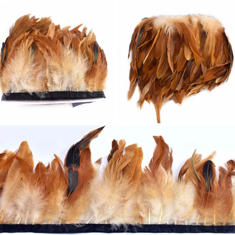 

1Meter Natural Rooster Tail Feathers Trimming for Crafts Plumas 13-18cm Dyed Feathers for Sewing Clothing DIY Party Decorations