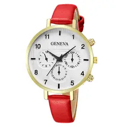 Прямая поставка relogio 2018 женские часы Женева модные кожаные часы-браслет женское платье кожаные Наручные часы Relogio Feminino Ff