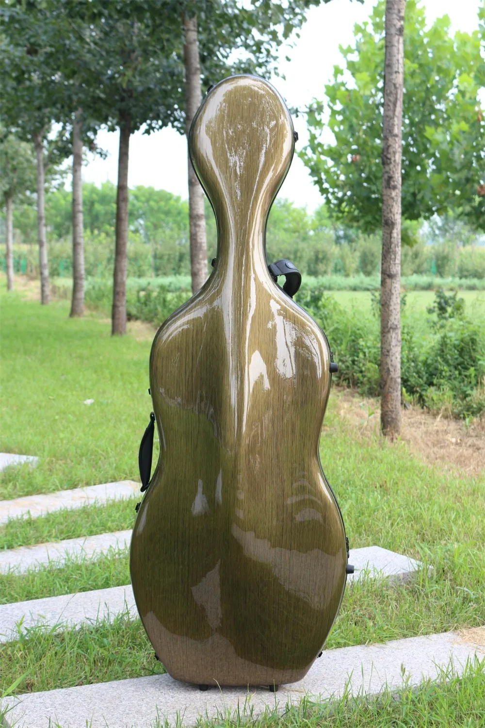 Yinfente 4/4 Cello Case Carbon fiber Cello Box Gray brown Cello Case Light Strong 3.7kg Carry