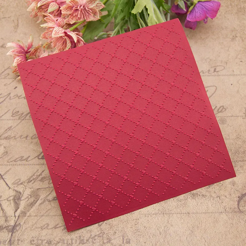 Heart Spot Grid Plastic Embossing Folder Stencils Template Molds