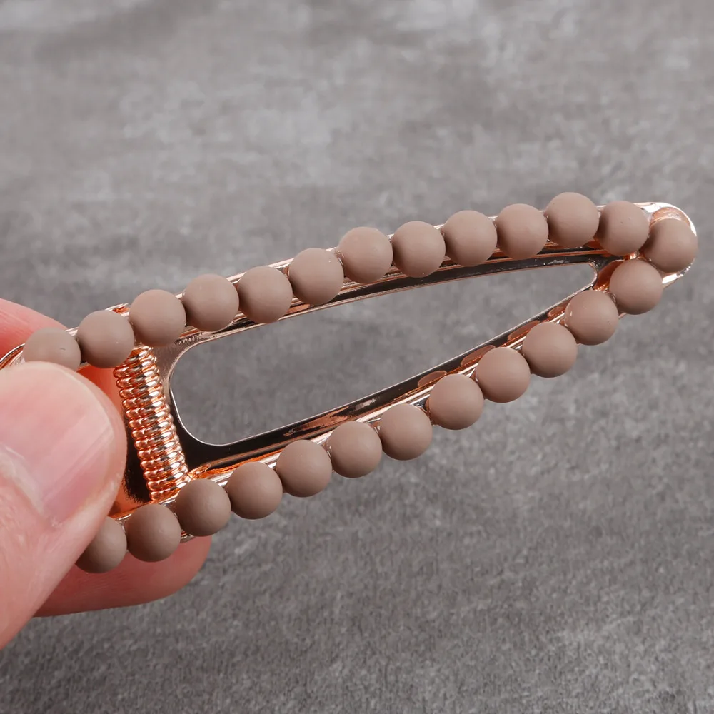 Korean ins Scrub Pearl Hair Clip Morandi Color Drop Edge Clip about 8cm length 1Pc hair barrette girl gift hair accessories Korean ins Scrub Pearl Hair Clip Morandi Color Drop Edge Clip about 8cm length 1Pc hair barrette girl gift hair accessories