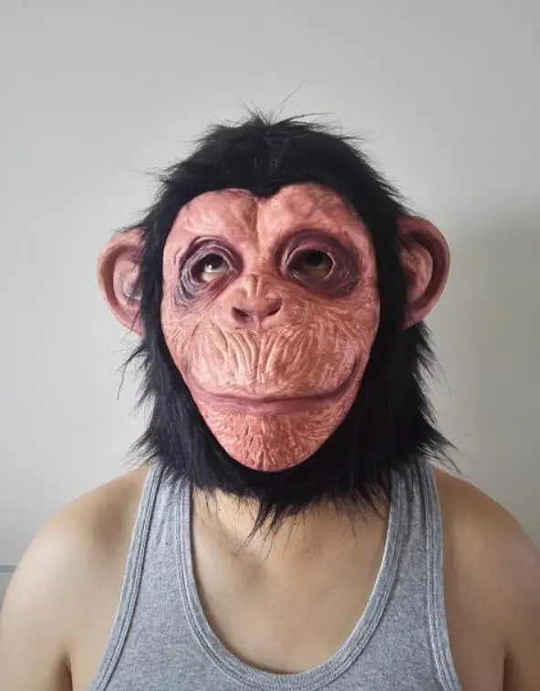 Amosfun Chimp Mask novit/à Halloween Costume Party Animal Head Mask Monkey Copricapo Orangutan Maschera Scary Party Mask Divertente Halloween Masquerade Mask