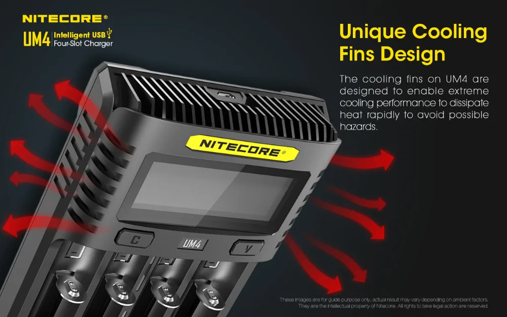 NITECORE UMS4 UM4 автоматическое универсальное 3а 2А быстрое зарядное устройство интеллектуальное USB Двухслотовое зарядное устройство ЖК-дисплей литий-ионный IMR аккумулятор