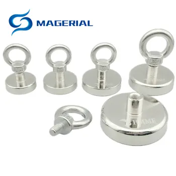 

Pot Magnet Diameter 32-96mm Lifting Magnetics Lathed A3 Steel Cup Neodymium Fishing Magnet Deap Sea Salvage Up to 280KG Pulling