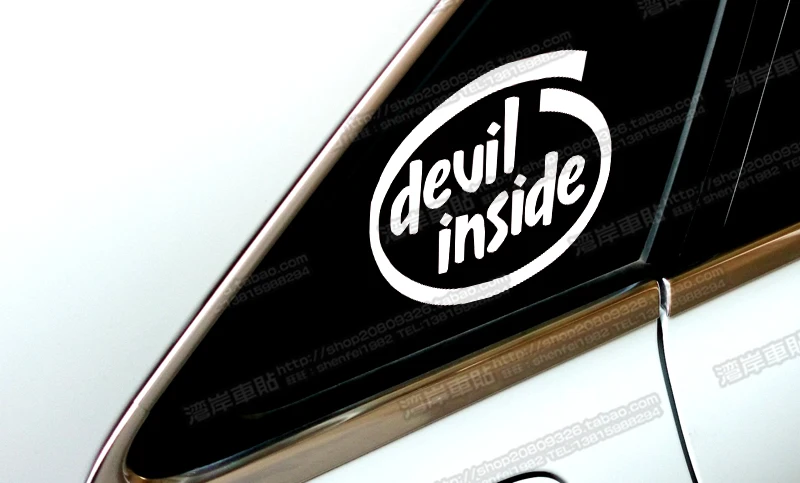 

For devil inside car Reflective sticker and decals cool modified accessories