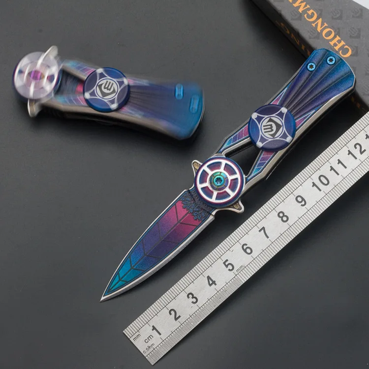 Mengoing Fidget Spinner Folding Blade Knife 440C Steel Aluminum Handle Hand Spinner Toy Small EDC Knives Mengoing Fidget Spinner Folding Blade Knife 440C Steel Aluminum Handle Hand Spinner Toy Small EDC Knives