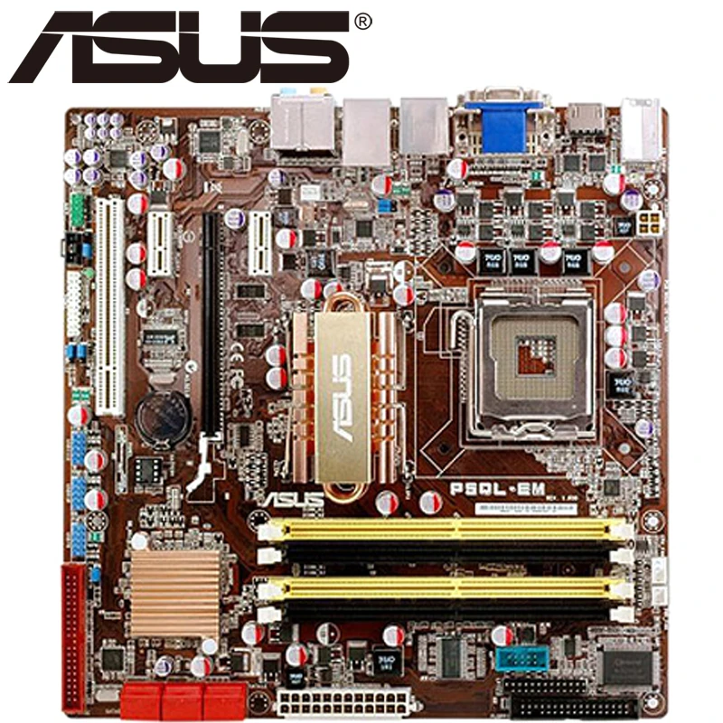 Материнская плата Asus P5QL-EM для настольных ПК G43 с разъемом LGA 775 Q8200 Q8300 DDR2 8G u ATX UEFI биос оригинальная б/у материнская плата в продаже