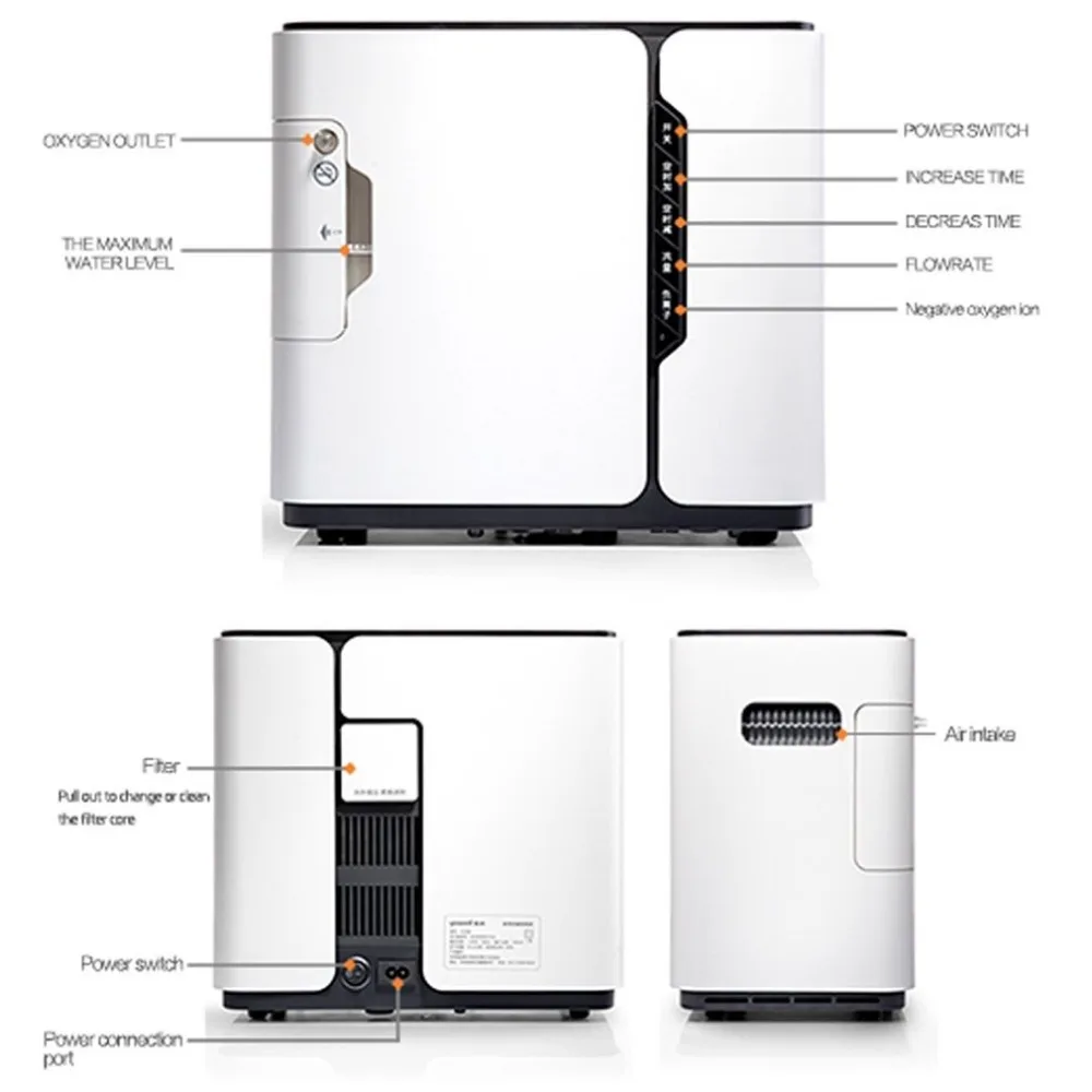  Air Purifier Portable Oxygen Concentrators - Adjustable Oxygen Concentrator Generators Home Oxygen 
