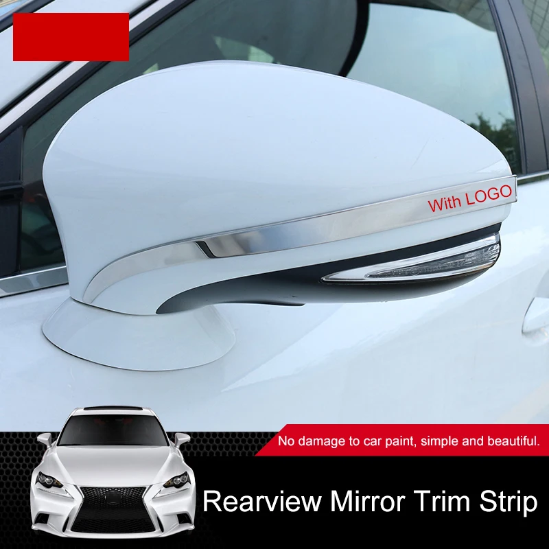 

QHCP 4Pcs/Set Stainless Steel Car Rearview Mirro Anti-collision Strip Trims Cover Sticker Protection For Lexus IS250 200T 300 RC