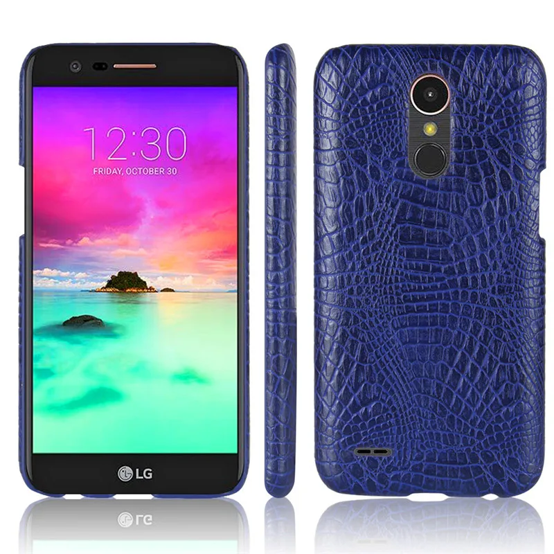 

For LG K10 2017 X400 X 400 Case Crocodile Pattern Hard PC+PU Leather Surface Back Cover Hard Phone Case for LG K10 2017 M250N