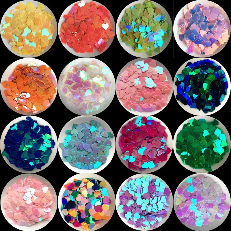 

8mm Heart Sequin 10g Peach Heart Shape Sequins Paillettes for Nail Art manicure,wedding confetti,Diy Glitter Accessories