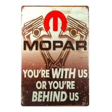 Mopar вы с нами винтажный металлический знак Fix Shop настенный стикер для гаража паба кафе домашний Настенный декор 20*30 см
