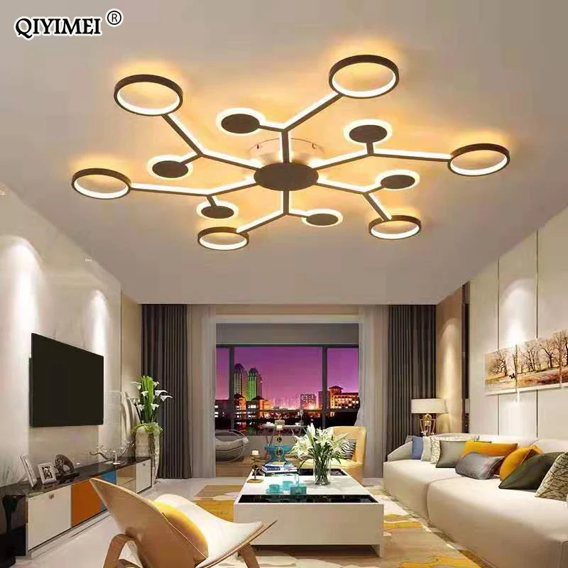 

2019 Modern LED Ceiling Lights For Living Room Bedroom 95-265V Indoor lighting Ceiling Lamp Fixture Remote control dimming