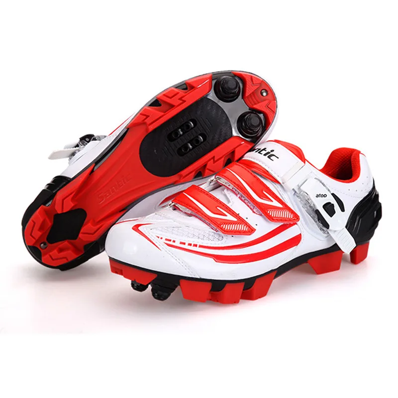 Santic Professional Mountain Firl Cycling Shoes Women's Bicycle Shoe Bike SPD Lock Pink White 2
