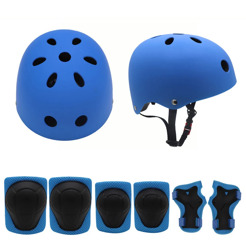 

Newly 7Pcs/Set Kids Helmet Knee Elbow Wrist Pads Kit for Bike Skateboard Roller Bicycle Sports BF88