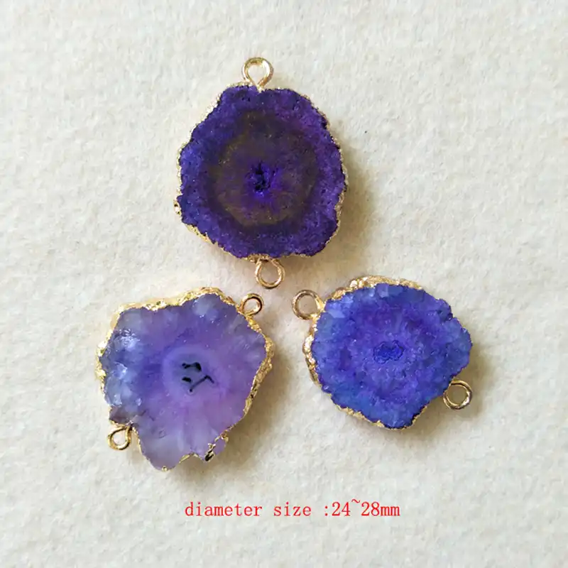 5pcs Nature Druzy Agate Connectors,Drusy Gemstone Pendant in Mix color,Gold Tone Druzy Agate Connectors for bracelet,Jewelry findings