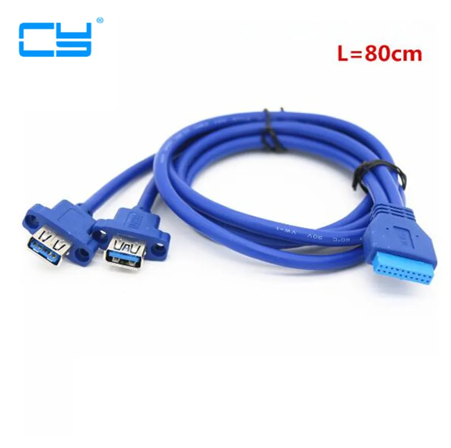 2 x USB 3 0 двойной порт гнездовой винтовой монтаж типа панели для материнской платы