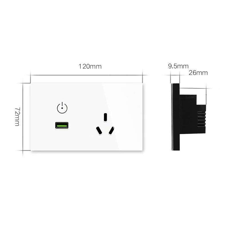 120 стандарт AU/US/Thai 15A настенная розетка и 2100Ma USB быстрое зарядное устройство электрическая розетка, стеклянная панель с сенсорным переключателем ВКЛ/ВЫКЛ