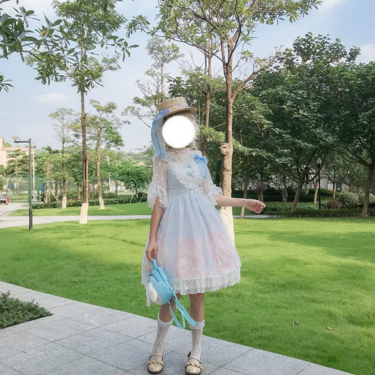 Cosplay&ware Kawaii Clothing Japanese Fashion Lolita Jsk Dress Women Summer Cute Bow Cat Strap Gothic Tea Party Sweet -Zentai shop online HTB1e0CAdUCF3KVjSZJnq6znHFXan.jpg