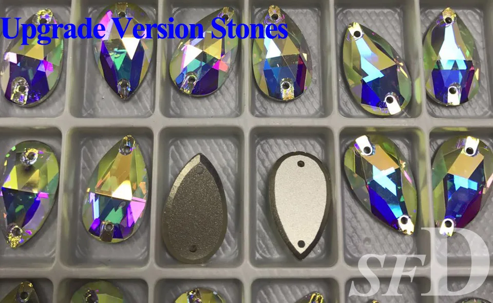 

17mmX28mm Teardrop Crystals AB Rhinestones High Quality Sew Stones Rhinestone Sew on dancewear Shiny stones Free Shipping!