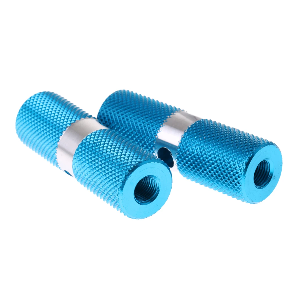 Aluminium Alloy Cylinder BMX Front Rear Axle Foot Pegs Bike Bicycle Blue Bicycle Parts Replacement