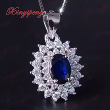 925 стерлингового серебра с натуральный Лисий мех женский ожерелье из сапфира модные ювелирные украшения личность и generous1 карат/grai